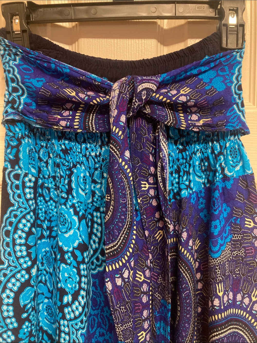 Fair Trade Bangkok Pants Bold Pattern Maxi Skirt or Halter Dress Sz L - Picture 4 of 11